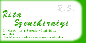 rita szentkiralyi business card