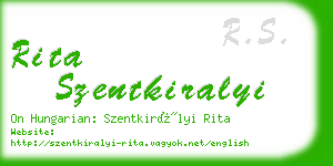 rita szentkiralyi business card